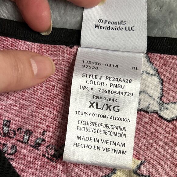 Peanuts Medical Scrub Top Snoopy Woodstock Red XL Cotton Mens/Womens Short Sleev - Picture 10 of 12